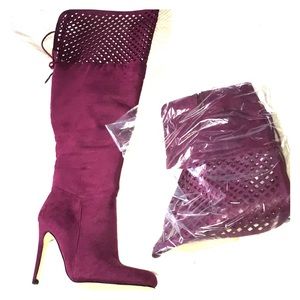 Thigh High Purple Boots